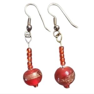 Elegant Red Beaded Earrings